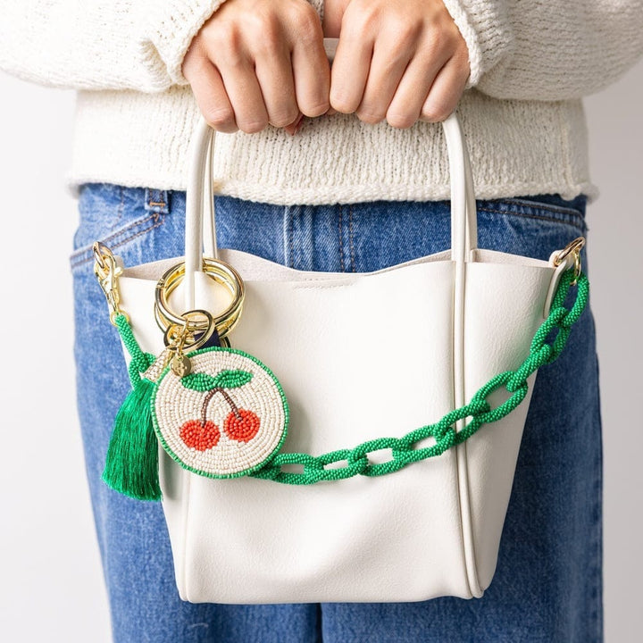 Ink + Alloy Gifts Kelsey Cherries Seed Bead Key Ring