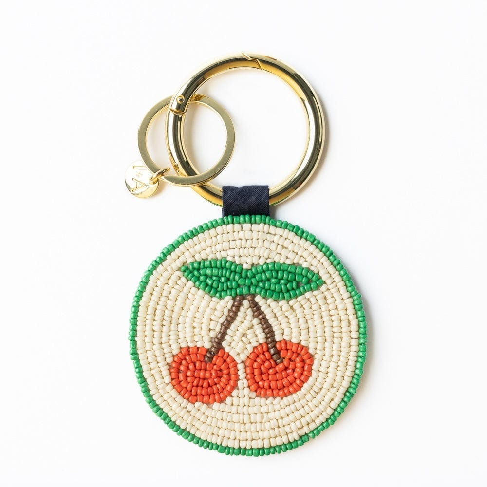 Ink + Alloy Gifts Kelsey Cherries Seed Bead Key Ring
