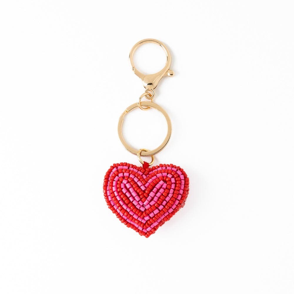 Ink + Alloy Gifts Violet Puffy Heart Beaded Bag Charm