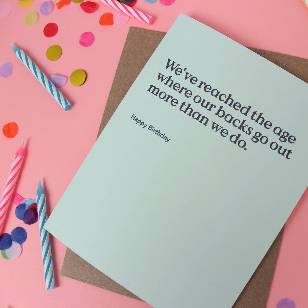 Inklings Paperie Cards Backs Go Out Funny Birthday Card