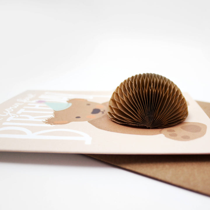 Inklings Paperie Cards Pop-up Card - Teddy Bear - First Birthday