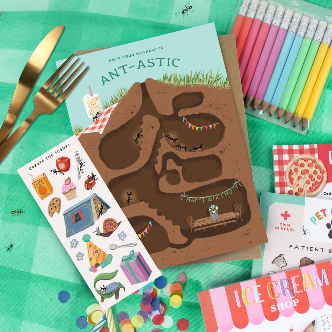 Inklings Paperie Cards Sticker Scene Card - Anthill Birthday