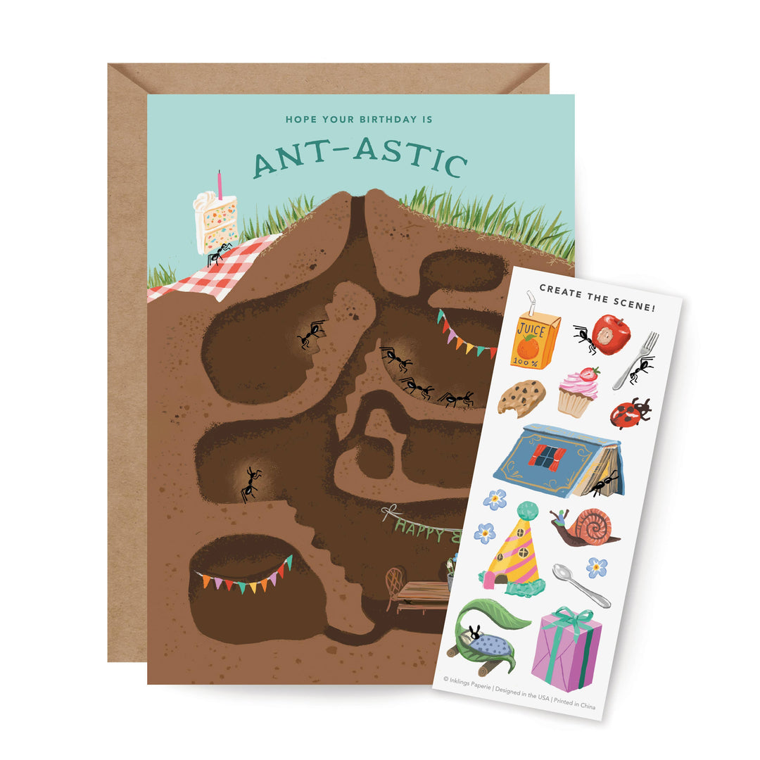 Inklings Paperie Cards Sticker Scene Card - Anthill Birthday