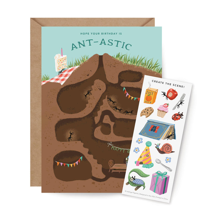 Inklings Paperie Cards Sticker Scene Card - Anthill Birthday