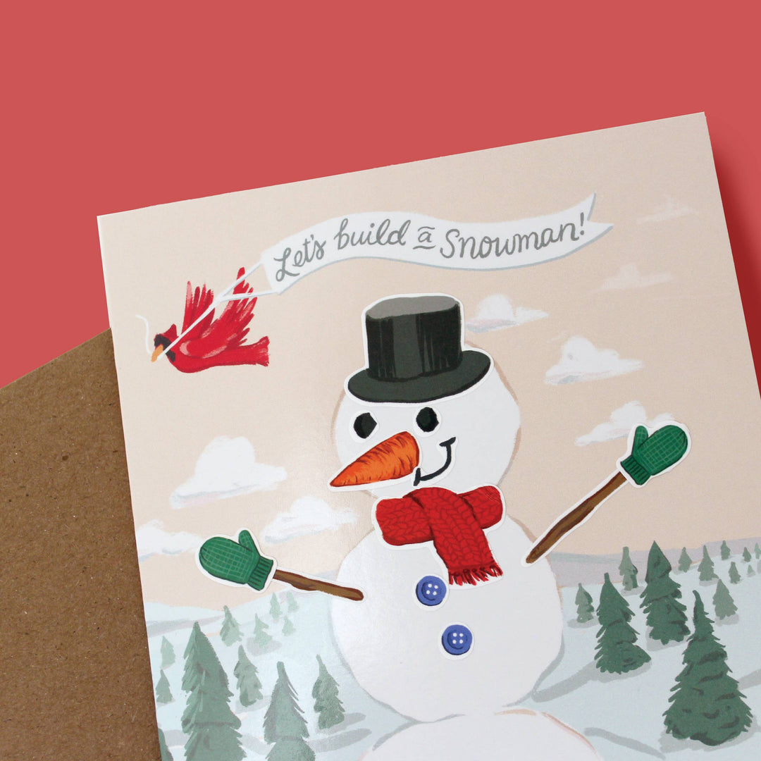 Inklings Paperie Cards Sticker Scene Card - Build a Snowman