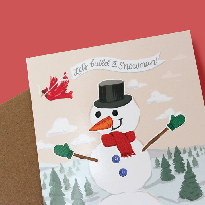 Inklings Paperie Cards Sticker Scene Card - Build a Snowman