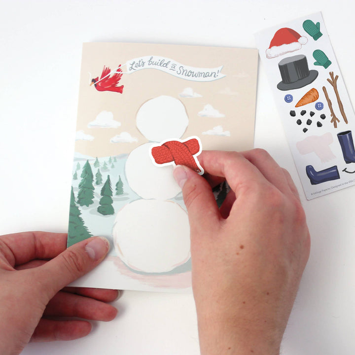 Inklings Paperie Cards Sticker Scene Card - Build a Snowman