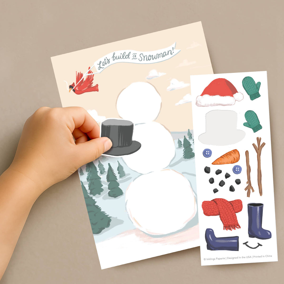 Inklings Paperie Cards Sticker Scene Card - Build a Snowman