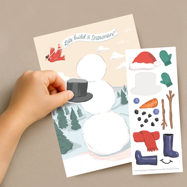 Inklings Paperie Cards Sticker Scene Card - Build a Snowman