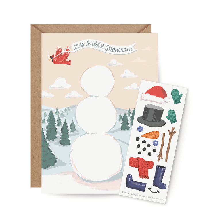 Inklings Paperie Cards Sticker Scene Card - Build a Snowman