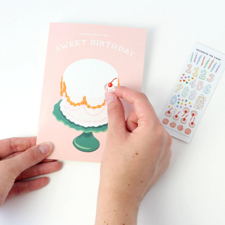 Inklings Paperie Cards Sticker Scene Card - Decorate a Cake