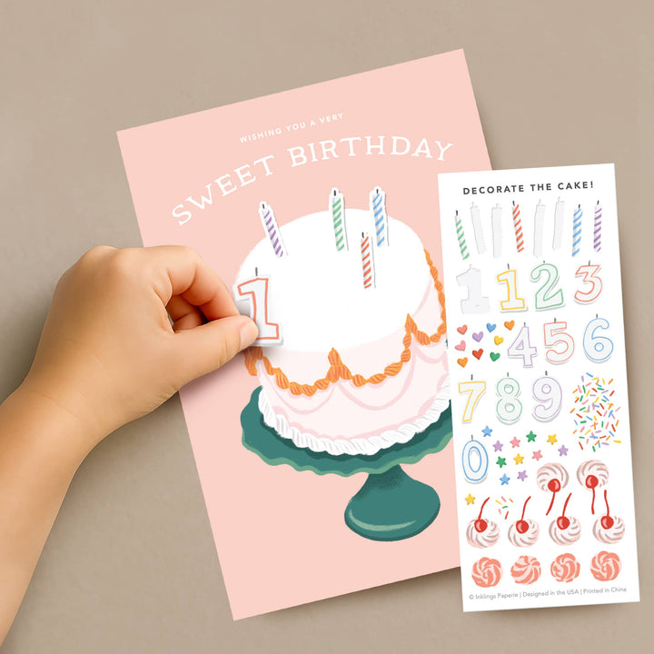 Inklings Paperie Cards Sticker Scene Card - Decorate a Cake