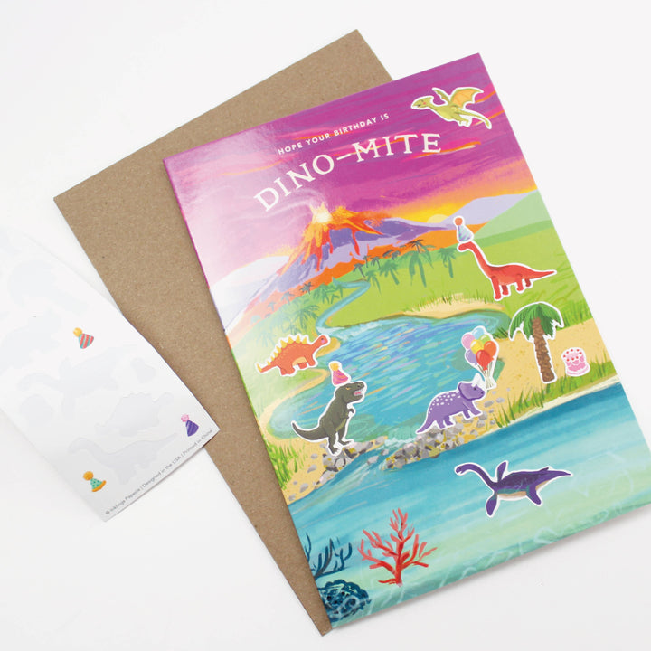 Inklings Paperie Cards Sticker Scene Card - Dinosaur Birthday