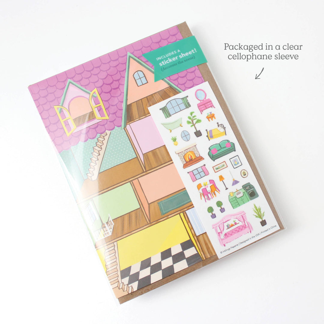 Inklings Paperie Cards Sticker Scene Card - Dollhouse