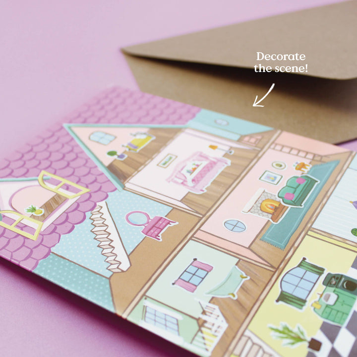 Inklings Paperie Cards Sticker Scene Card - Dollhouse