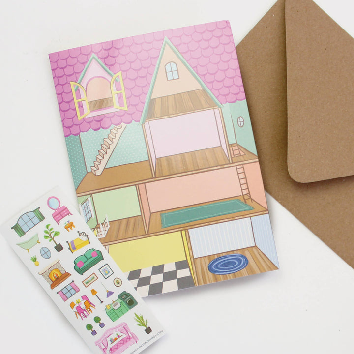 Inklings Paperie Cards Sticker Scene Card - Dollhouse