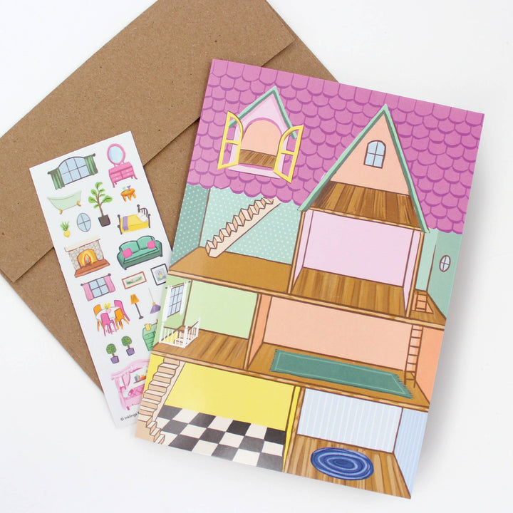 Inklings Paperie Cards Sticker Scene Card - Dollhouse
