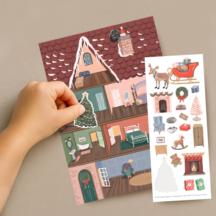 Inklings Paperie Cards Sticker Scene Card - Holiday House