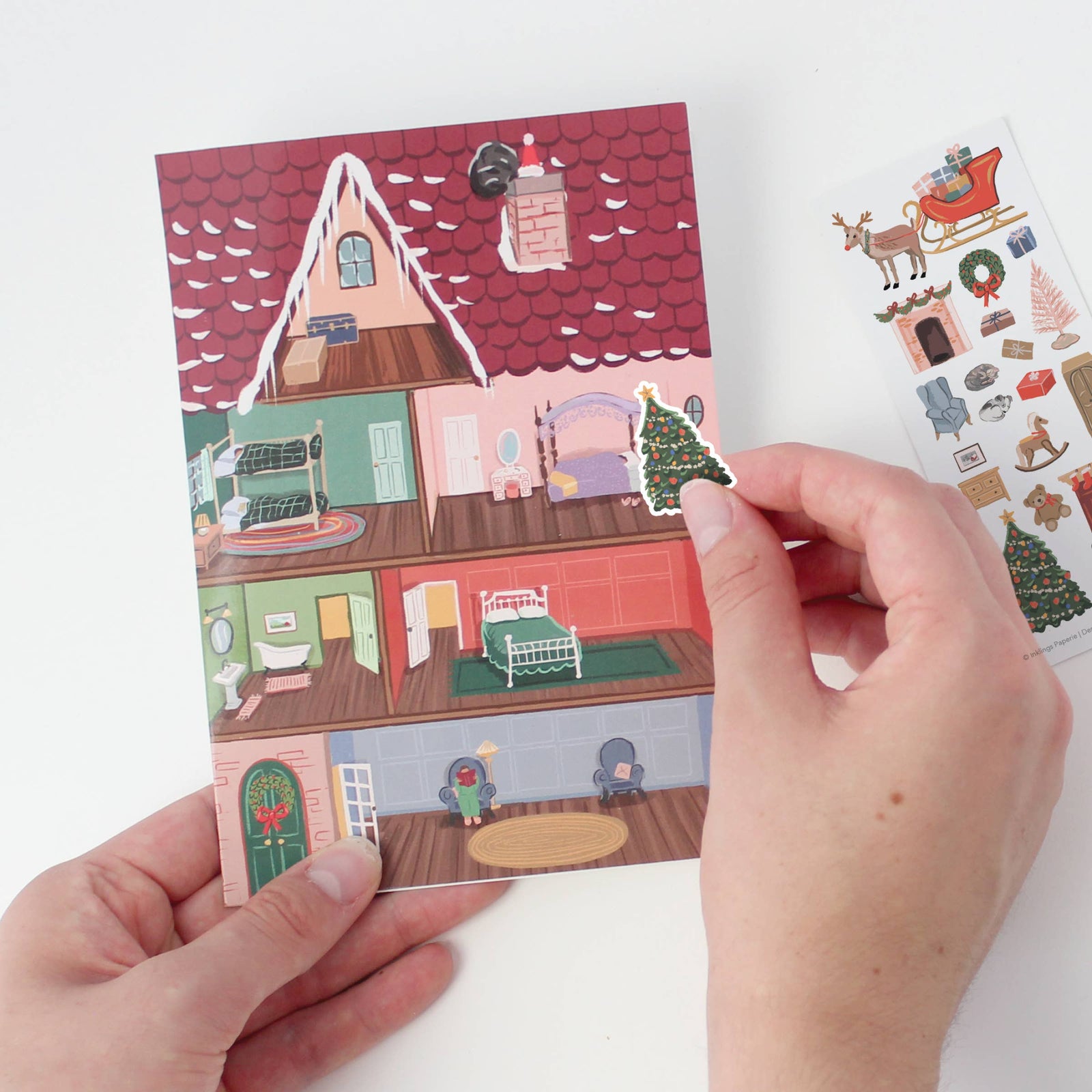 Inklings Paperie Cards Sticker Scene Card - Holiday House