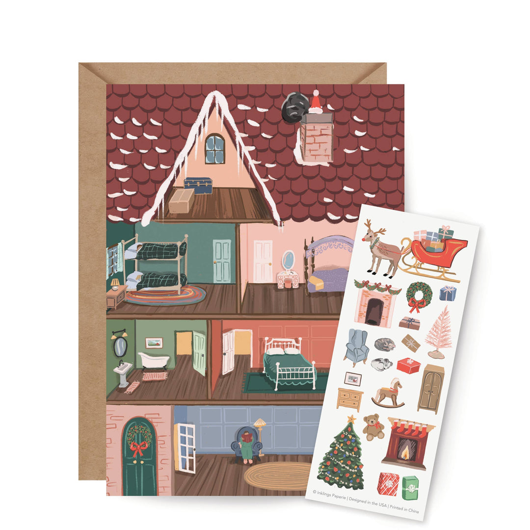 Inklings Paperie Cards Sticker Scene Card - Holiday House