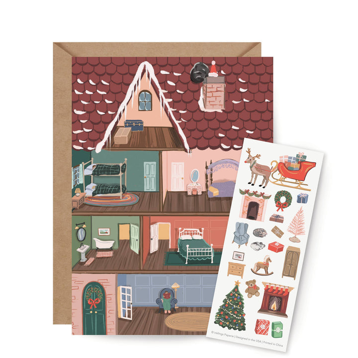 Inklings Paperie Cards Sticker Scene Card - Holiday House