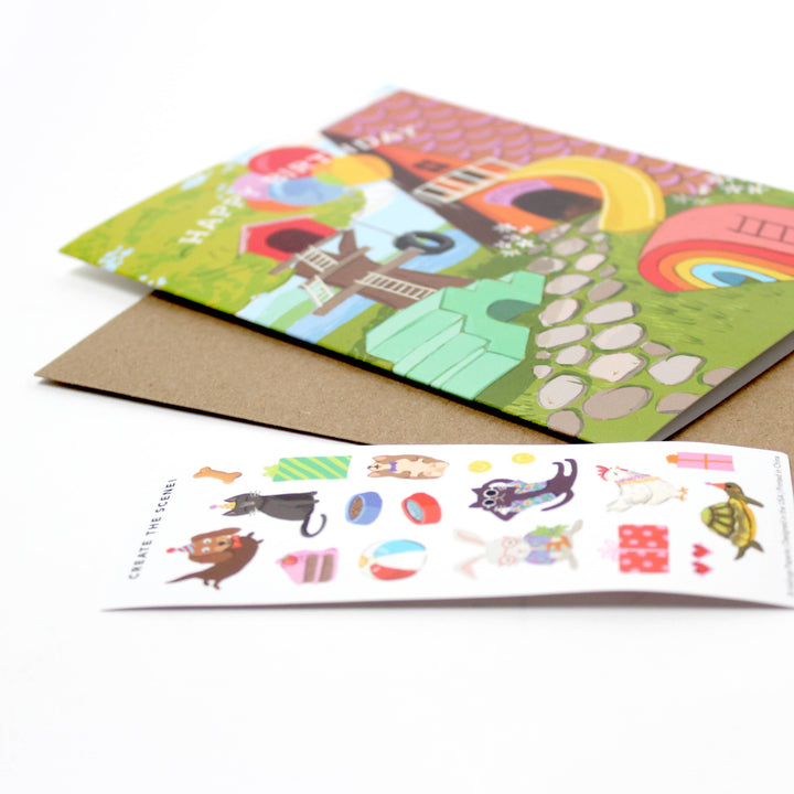 Inklings Paperie Cards Sticker Scene Card - Pet Resort Birthday