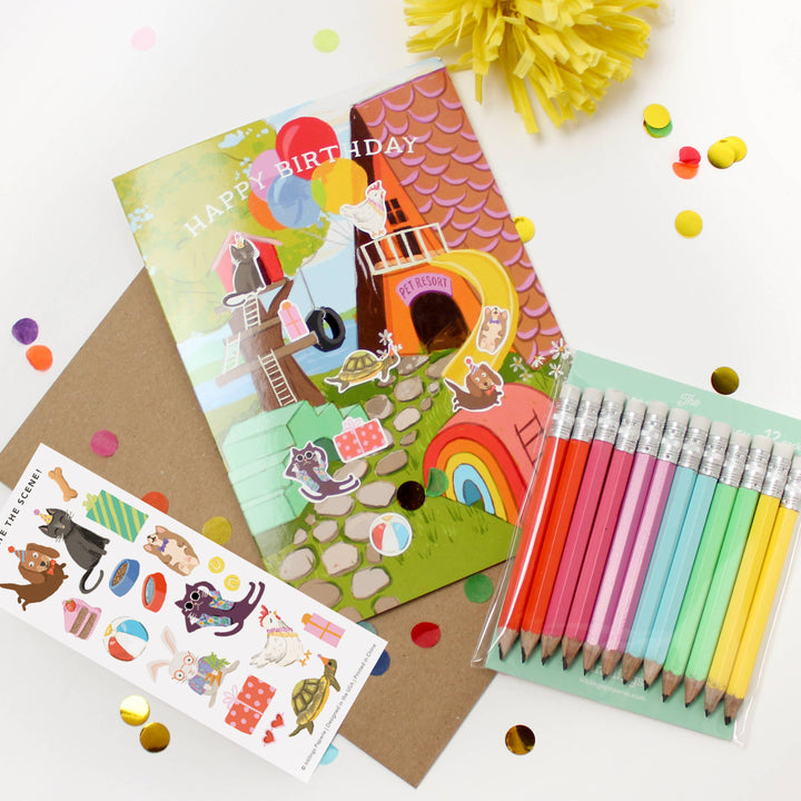 Inklings Paperie Cards Sticker Scene Card - Pet Resort Birthday
