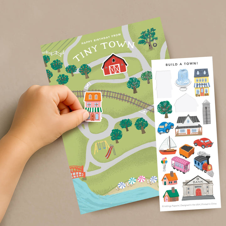 Inklings Paperie Cards Sticker Scene Card - Tiny Town