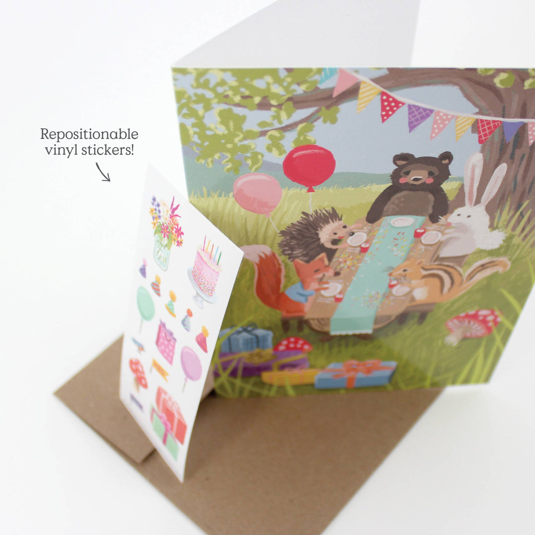 Inklings Paperie Cards Sticker Scene Card - Woodland Party