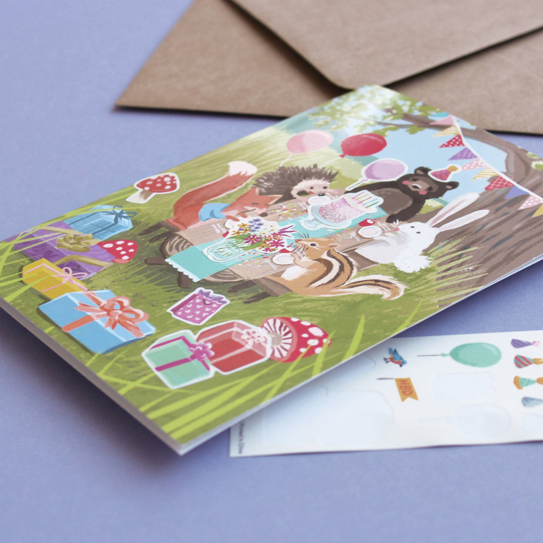 Inklings Paperie Cards Sticker Scene Card - Woodland Party