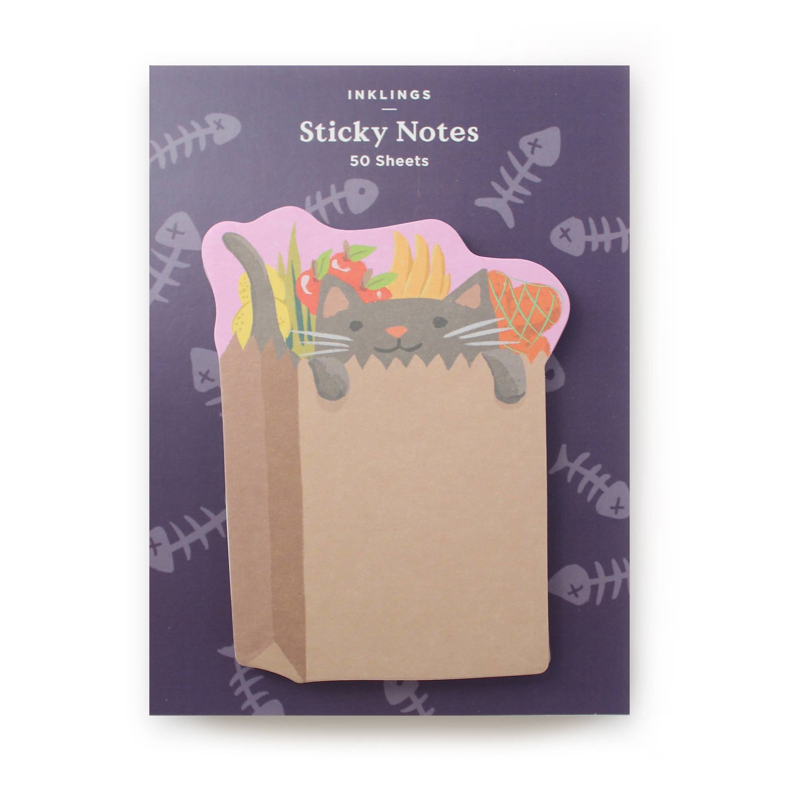 Inklings Paperie paper Sticky Notes - Grocery Kitten