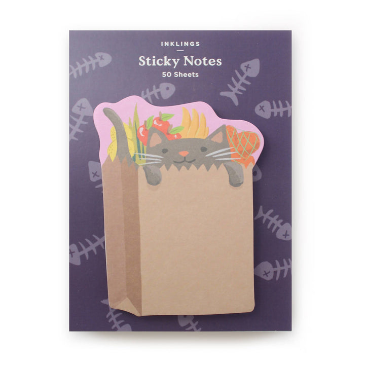 Inklings Paperie paper Sticky Notes - Grocery Kitten