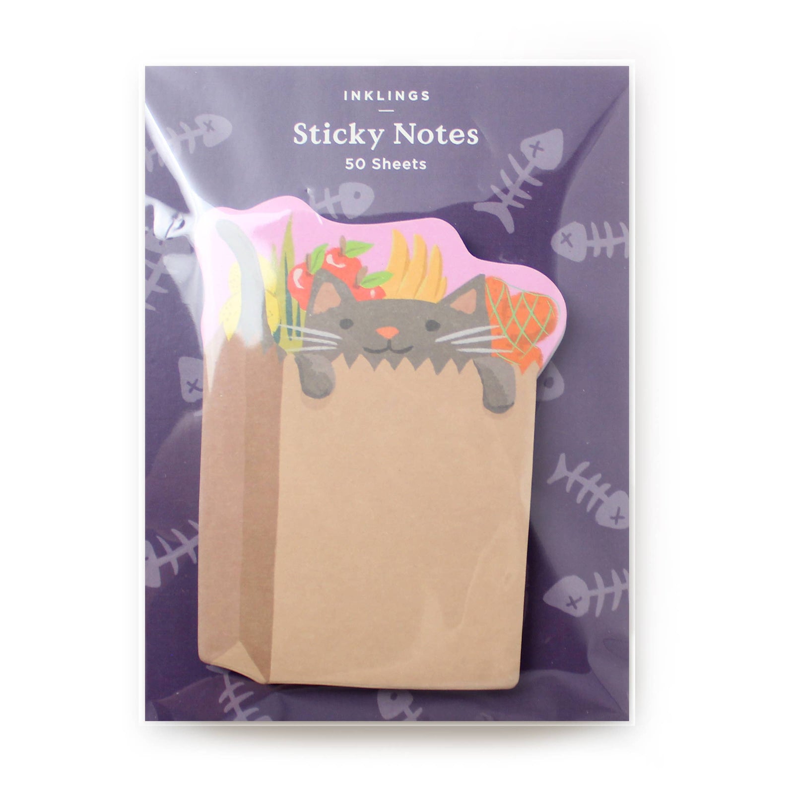 Inklings Paperie paper Sticky Notes - Grocery Kitten