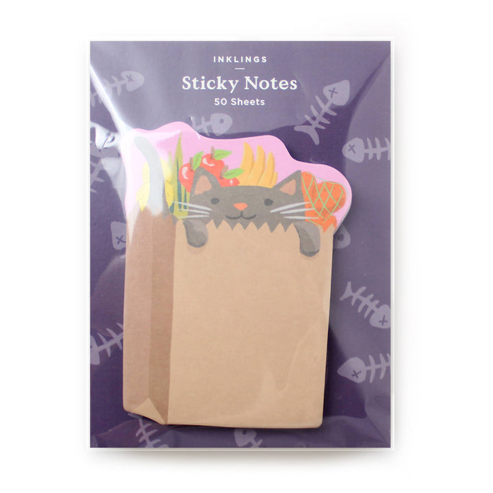 Inklings Paperie paper Sticky Notes - Grocery Kitten
