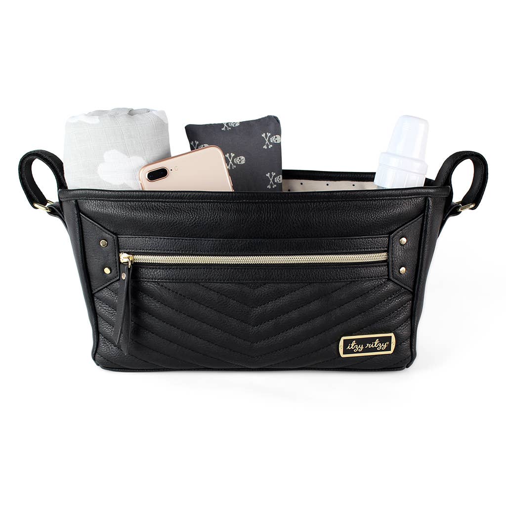 Itzy Ritzy Baby Gear Jetsetter Black Travel Stroller Caddy