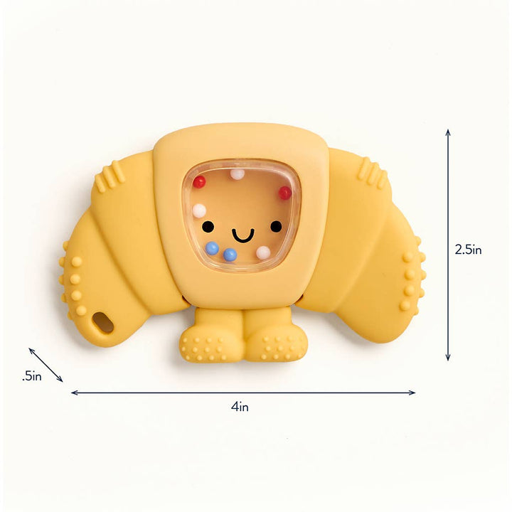 Itzy Ritzy Baby Sweetie Shake Plus™ - Teething + Rattle Toy: Croissant