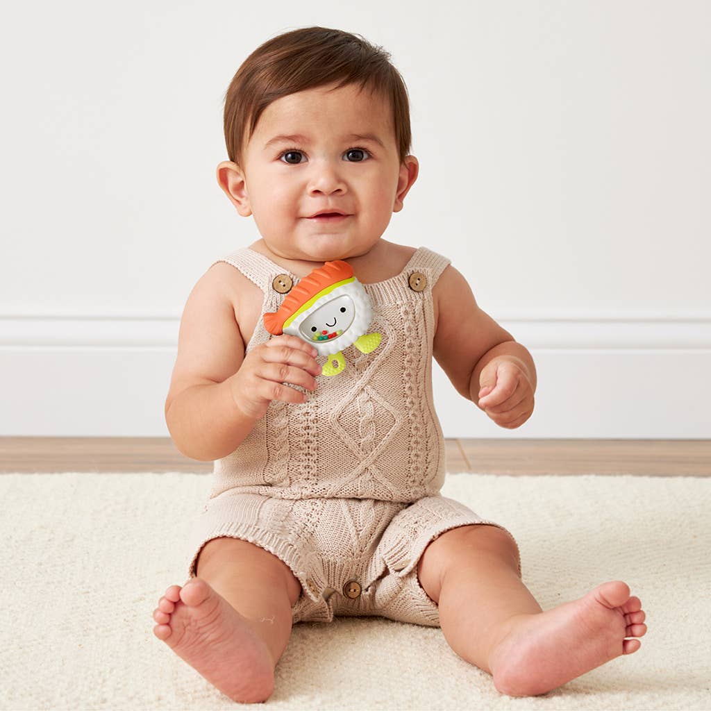 Itzy Ritzy Baby Sweetie Shake Plus™ - Teething + Rattle Toy: Croissant