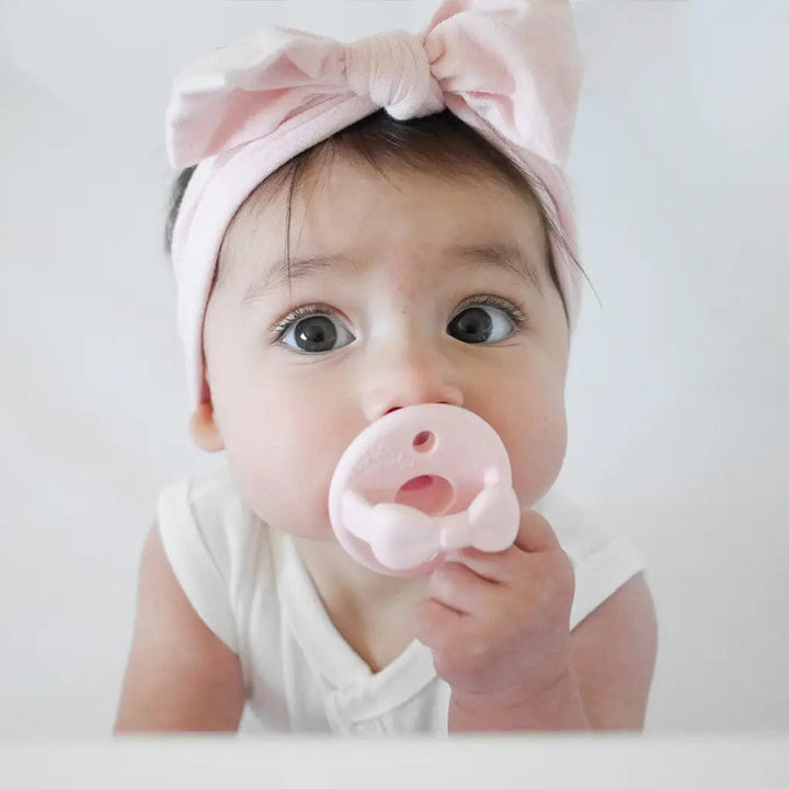 Itzy Ritzy Pacifier Single Pacifier - Light Pink Bow Sweetie Soother™ Pink Orthodontic Pacifiers