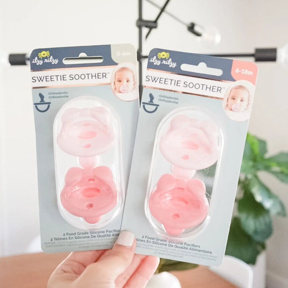 Itzy Ritzy Pacifier Sweetie Soother™ Pink Orthodontic Pacifiers