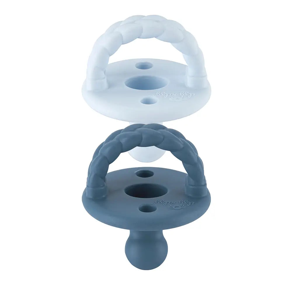 Itzy Ritzy Pacifier Two Pack Sweetie Soother™ Blue Orthodontic Pacifiers