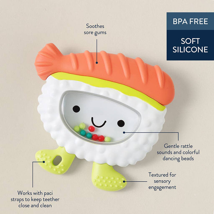 Itzy Ritzy Sweetie Shake Plus™ - Teething + Rattle Toy: Sushi