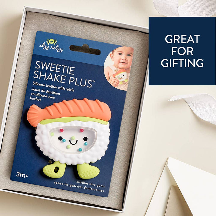 Itzy Ritzy Sweetie Shake Plus™ - Teething + Rattle Toy: Sushi