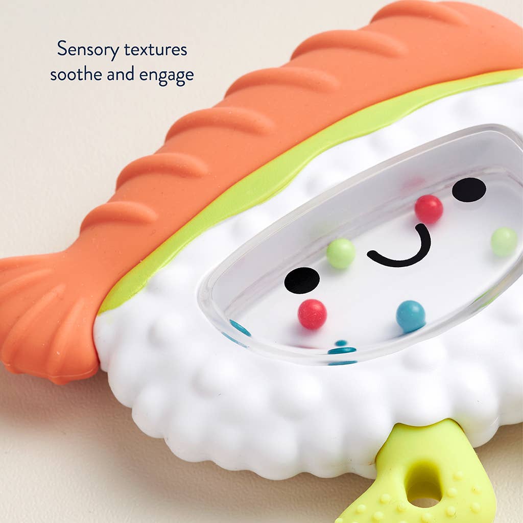 Itzy Ritzy Sweetie Shake Plus™ - Teething + Rattle Toy: Sushi