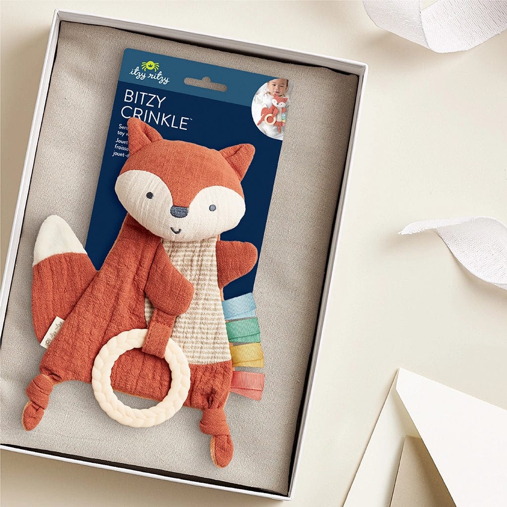 Itzy Ritzy Teether *New* Fox Bitzy Crinkle Sensory Toy with Teether