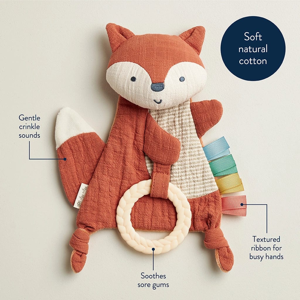 Itzy Ritzy Teether *New* Fox Bitzy Crinkle Sensory Toy with Teether