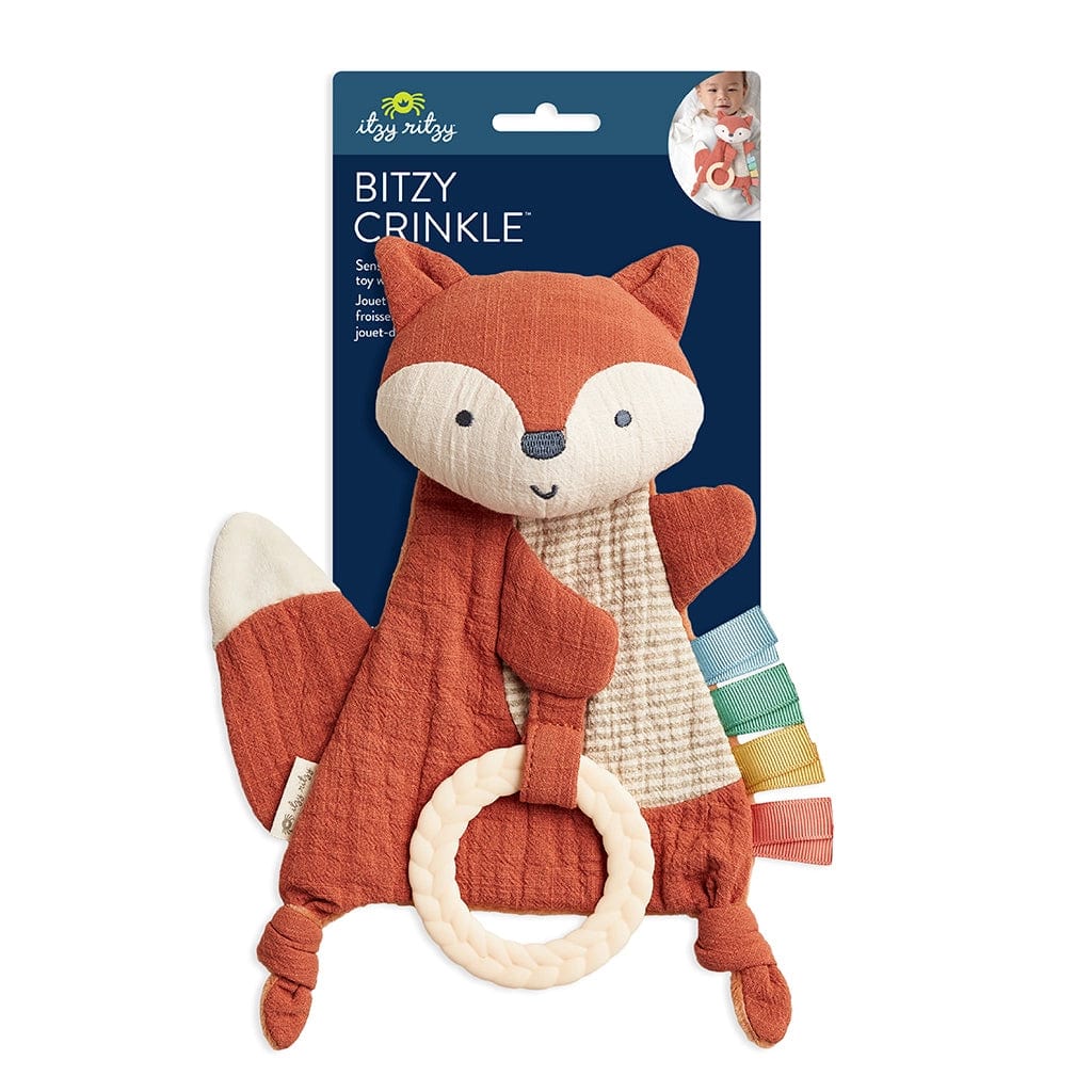 Itzy Ritzy Teether *New* Fox Bitzy Crinkle Sensory Toy with Teether