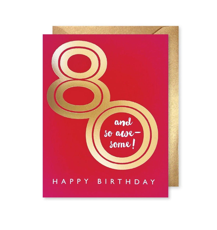 J. Falkner Card 80th Awesome Birthday Card