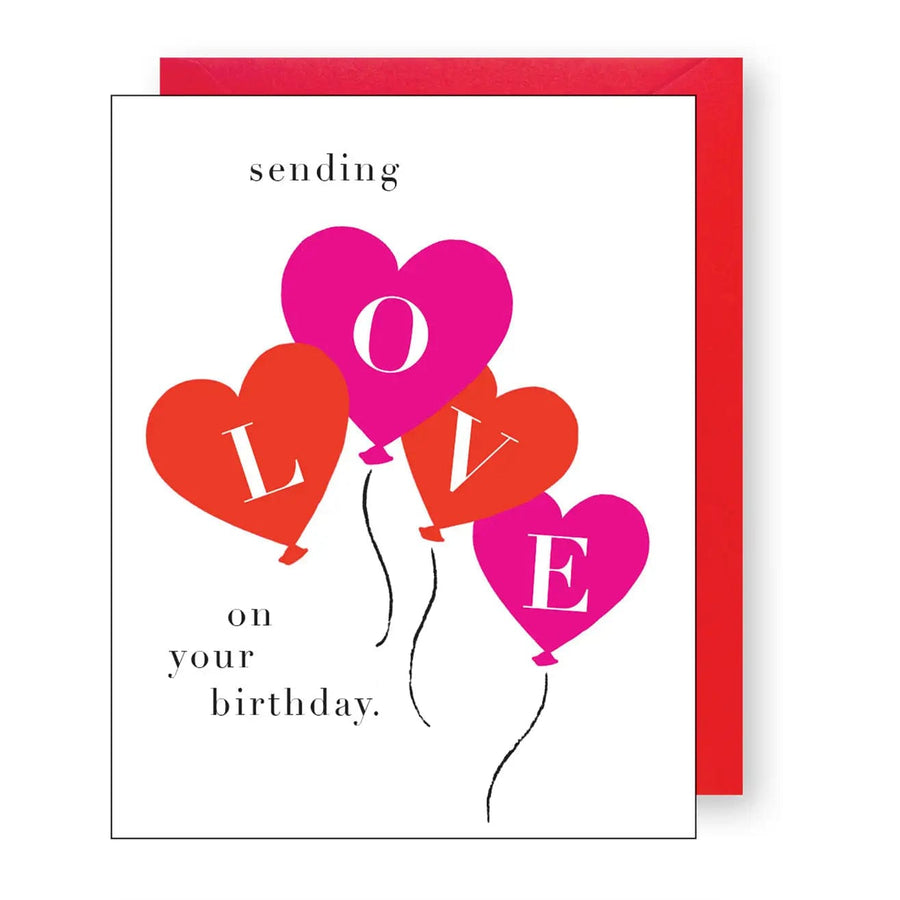 J. Falkner Card Love Balloons Birthday Card