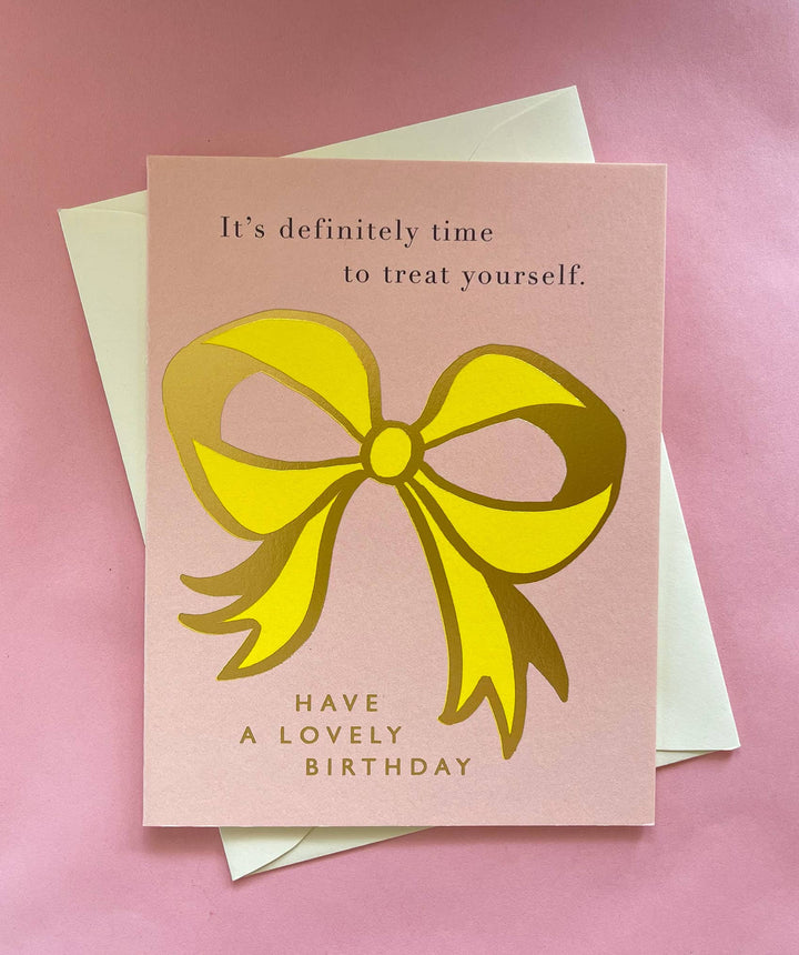 J. Falkner Ribbon Bow Birthday Card