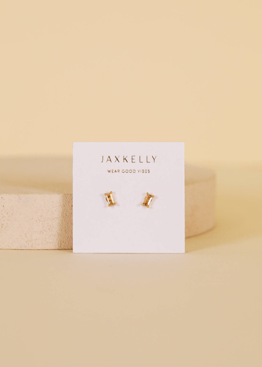 JaxKelly Earrings Baguette - Champagne - Gold Earrings